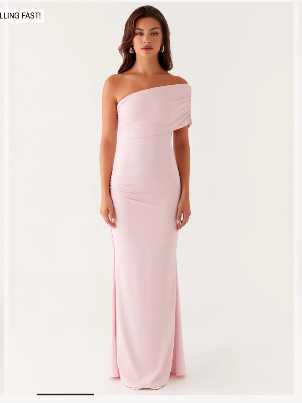 Peppermayo Socialite One-Shoulder Maxi Dress - Light Pink - Picture 2 of 4